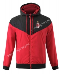 2023-2024 AC Milan Red&Black Thailand Trench Coats With Hat-518