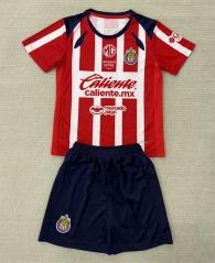 2025-26 Deportivo Guadalajara Home Red&White Soccer Uniform-AY