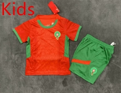 2025-2026 Correct Version Morocco Home Red Kids/Youth Soccer Uniform-2483