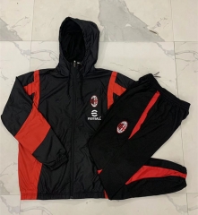 2024-2025 AC Milan Black Thailand Trench Coats Uniform With Hat-815