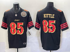 (Logo 2)San Francisco 49ers Black #85 NFL Jersey-0840