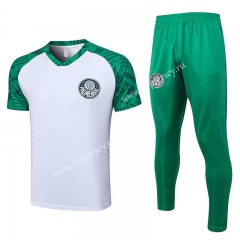 2023-2024 SE Palmeiras White Short-sleeved Thailand Soccer Tracksuit -815
