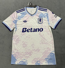 (S-4XL) 25-26 Aston Villa 2nd Away White&Blue Thailand Soccer Jersey AAA-4506