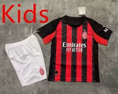 2025-2026 AC Milan Home Red&Black  Kids/Youth Soccer Uniform-7209