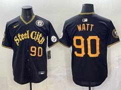 Special Version Pittsburgh Steelers Black #90 NFL Jersey-0840