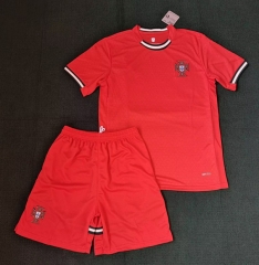 2025-2026 Correct Version Portugal Home Red  Soccer Uniform(Red shorts)-8423