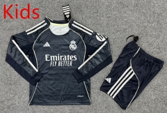 2025-2026 Real Madrid Away Royal Blue LS Kids/Youth Soccer Uniform-6748