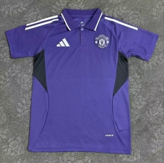 25-26 Manchester United Purple Thailand Polo Shirt-9070