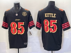 (Logo 5)San Francisco 49ers Black #85 NFL Jersey-0840