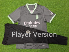 Player Version 2024-2025 AC Milan 2nd Away Gray Short-Sleeve Thailand Soccer Tracksuit-9926
