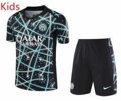 25-26 Inter Milan Black& Blue Kids/Youth Soccer Training Uniform-418