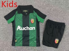 25-26 RC Lens Away Black&Green Kids/Youth Soccer Uniform-7809