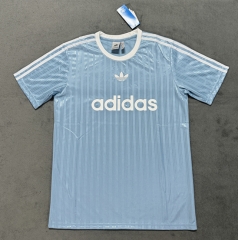 (S-4XL) Adidas Light Blue Casual T-shirt-4506