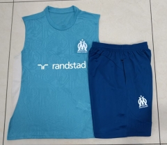 2024-2025 Olympique de Marseille Blue Vest Thailand Soccer Tracksuit-815