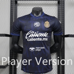 Player Version 2025-2026 Deportivo Guadalajara  2nd Away Blue&Black Thailand Soccer Jersey AAA-888