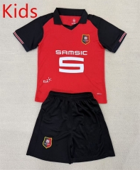25-26 Stade Rennais Home Red Kids/Youth Soccer Uniform-AY