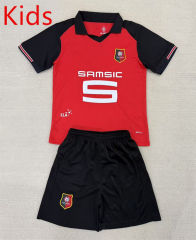 25-26 Stade Rennais Home Red Kids/Youth Soccer Uniform-AY
