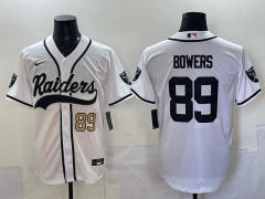(Logo 2) Joint Version Las Vegas Raiders 3 Generations White #89 NFL Jersey-0840