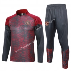 2023-2024 Manchester City Black Thailand Soccer Tracksuit Uniform-815