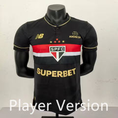 (S-4XL) Player Version 2025-2026 Sao Paulo Futebol Clube 2nd Away Black Thailand Soccer Jersey AAA-908