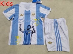 25-26 Commemorative Edition Argentina Blue&White Kids/Youth Soccer Uniform-507