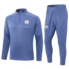 2024-2025 Manchester City Light Gray Thailand Soccer Tracksuit Uniform-411