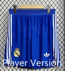 Player Version 25-26 Real Madrid 2nd Away Blue Thailand Soccer Shorts-6905
