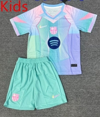 25-26 Special Edition Barcelona Blue Kids/Youth Soccer Uniform-4247