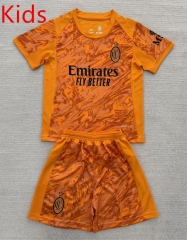 2025-2026 AC Milan Goalkeeper Orange Kids/Youth Soccer Uniform-AY