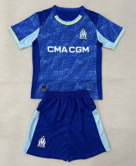 2025-26 Olympique de Marseille 2nd Away Blue Soccer Uniform-AY