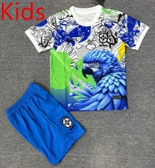 25-26 Special Edition Brazil Blue&Green Kids/Youth Soccer Uniform-4247
