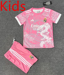 2025-2026 Special Version Real Madrid Pink Kids/Youth Soccer Uniform-4247
