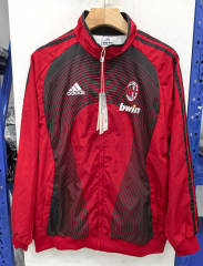 Retro Version Thick AC Milan Red&Black Embroidered Trench Coat-8268