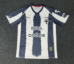 (S-4XL) 25-26 Silicone Monterrey Away White&Blue Thailand Soccer Jersey AAA-GB