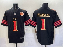 (Logo 8)San Francisco 49ers Black #1 NFL Jersey-0840