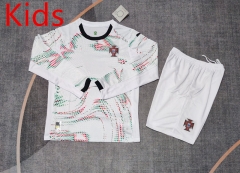 2025-2026 Portugal Away White LS Kids/Youth Soccer Uniform-9484