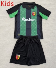 2025-2026 RC Lens Away Black&Green Kids/Youth Soccer Uniform-AY