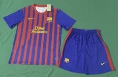 11-12 Retro Version Barcelona Home Red&Blue Soccer Uniform-5074