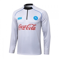 25-26 Napoli Ink Jet Light Gray Thailand Soccer Tracksuit -815