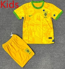 25-26 Special Edition Brazil Yellow Kids/Youth Soccer Uniform-4247