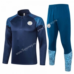 2023-2024 Manchester City Royal Blue Thailand Soccer Tracksuit Uniform-815