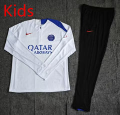 25-26  Paris SG White Kids/Youth Soccer Tracksuit-4691