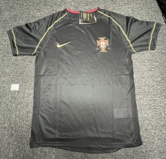 Retro Version 2006 Portugal Away Black Thailand Soccer Jersey AAA-5404