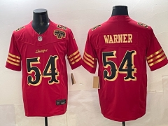 (Logo 3) San Francisco 49ers 5 Generations Red #54 NFL Jersey-0840