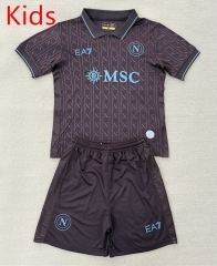 2025-2026 Napoli 2nd Away Dark Gray Kids/Youth Soccer Uniform-AY