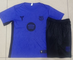 25-26 Steel Version Barcelona Purple Short-Sleeve Thailand Soccer Tracksuit-815