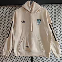 (S-3XL) Player Version 25-26 Liverpool Away Beige Thailand Soccer Tracksuit Top With Hat-CS