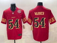 (Logo 4) San Francisco 49ers 5 Generations Red #54 NFL Jersey-0840