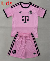 25-26 Bayern München Goalkeeper Pink Kids/Youth Soccer Uniform-AY