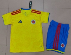(Blue Shorts)25-26 Colombia Home Yellow Soccer Uniform-718